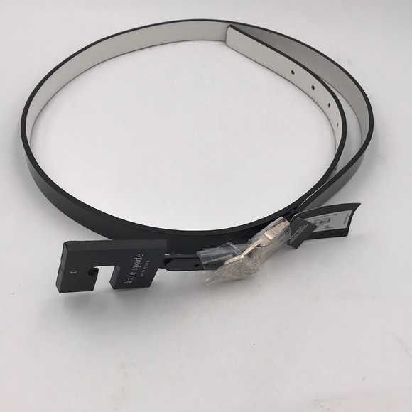 Kate Spade Patent Leather Rhinestone Spade Reversible Belt